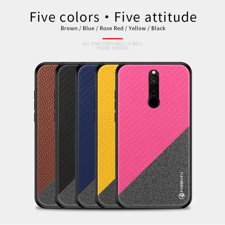For Xiaomi RedMi 8 PINWUYO Rong Series  Shockproof PC + TPU+ Chemical Fiber Cloth Protective Cover(Yellow) - Xiaomi Cases by PINWUYO | Online Shopping UK | buy2fix