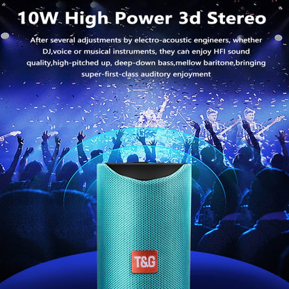 T&G TG113 Portable Bluetooth Speakers Waterproof Stereo Outdoor Loudspeaker MP3 Bass Sound Box with FM Radio(Green) - Desktop Speaker by T&G | Online Shopping UK | buy2fix