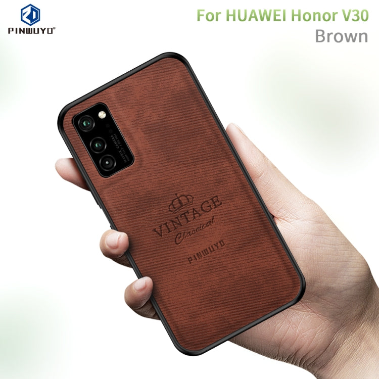For Huawei Honor V30 / V30 Pro PINWUYO Zun Series PC + TPU + Skin Waterproof And Anti-fall All-inclusive Protective Shell(Brown) - Honor Cases by PINWUYO | Online Shopping UK | buy2fix