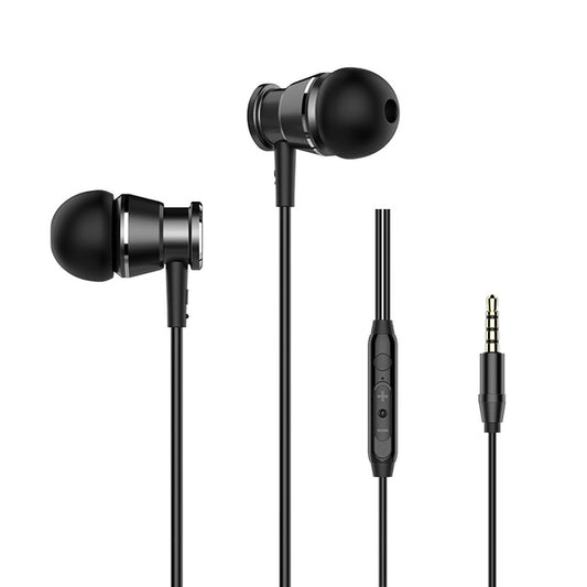 Langsdom M305 Bass Earphone for Phone 3.5mm In-ear Metal Earphones with HD Mic Earbuds for xiaomi iPhone Samsung(M305 Black) - In Ear Wired Earphone by Langsdom | Online Shopping UK | buy2fix