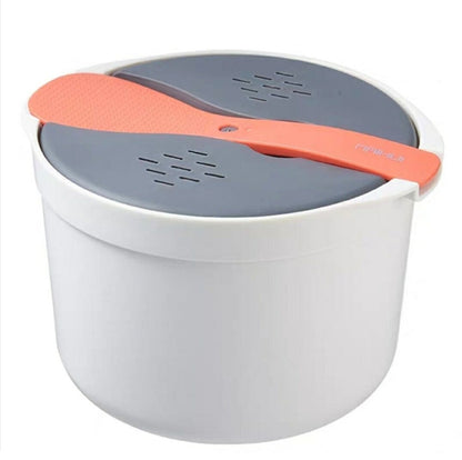 Kitchenware Microwave Oven Utensils Rrice Cooker Heating Steamer Pot Steamed Rice Box(Bright Orange) - Cooking Tools by buy2fix | Online Shopping UK | buy2fix