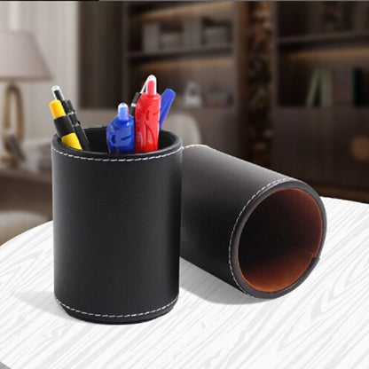 Faux Leather Leather Penholder Desk Supplies Organizer(Brown) - Pen Holder by buy2fix | Online Shopping UK | buy2fix