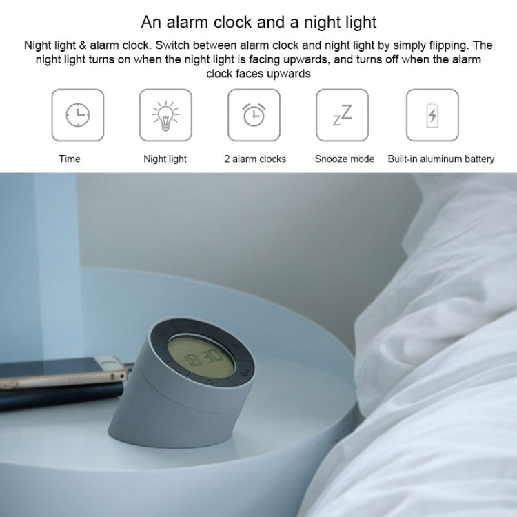 Simple Home Creative Multi-function Charging Stepless Dimming Alarm Clock Night Light(Gray) - Alarm Clocks by buy2fix | Online Shopping UK | buy2fix