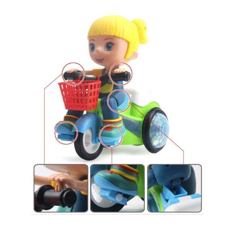 Electric Universal Stunt Tricycle Rotating Cartoon Toy Car with Light Music, Random Color Delivery(Girl) - Music Toys by buy2fix | Online Shopping UK | buy2fix