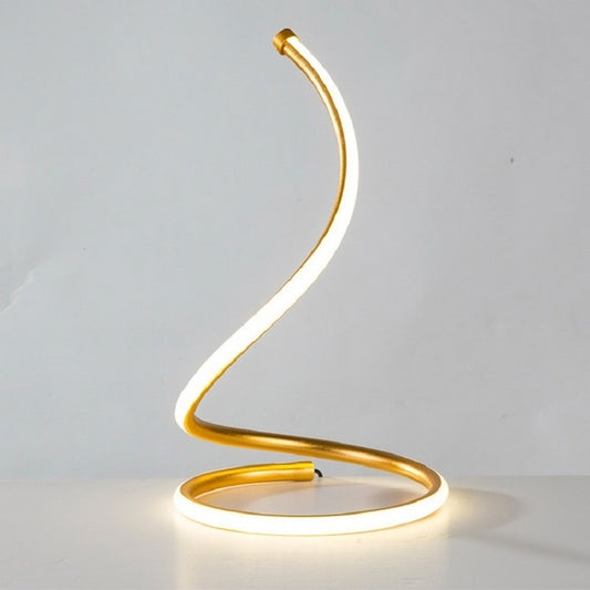 LED Spiral Table Lamp Home Living Room Bedroom Decoration Lighting Bedside Light, Specifications:EU Plug(Gold) - Bedside Light by buy2fix | Online Shopping UK | buy2fix