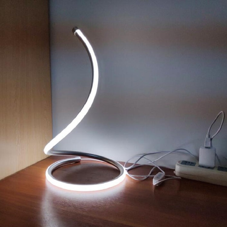 LED Spiral Table Lamp Home Living Room Bedroom Decoration Lighting Bedside Light, Specifications:US Plug(White) - Bedside Light by buy2fix | Online Shopping UK | buy2fix