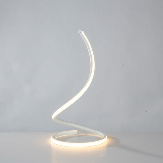 LED Spiral Table Lamp Home Living Room Bedroom Decoration Lighting Bedside Light, Specifications:Without Plug(White) - Bedside Light by buy2fix | Online Shopping UK | buy2fix