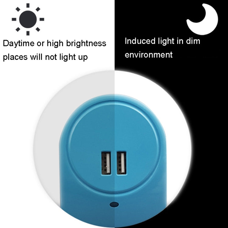 A78B LED Night Light With USB Port Intelligent Light Control Sensor Light, Plug:AU Plug(Green) - Sensor LED Lights by buy2fix | Online Shopping UK | buy2fix
