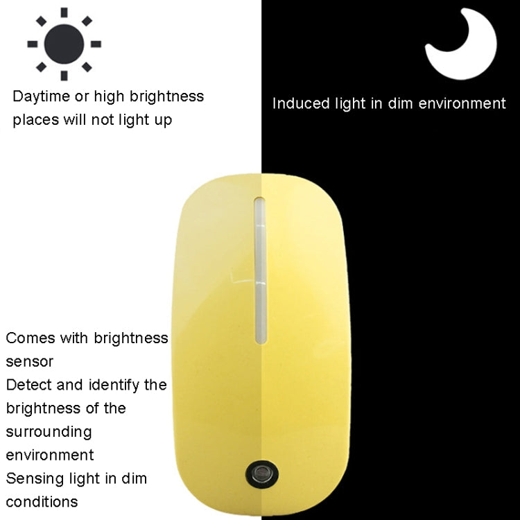 A66 Mouse Type LED Intelligent Light Control Night Light, Plug:EU Plug(Yellow) - Sensor LED Lights by buy2fix | Online Shopping UK | buy2fix