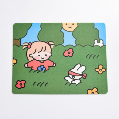 5 PCS Creative Cute Cartoon Rabbit Girl Mouse Pad Laptop Student Mouse Pad(Hide and seek) - Mouse Pads by buy2fix | Online Shopping UK | buy2fix