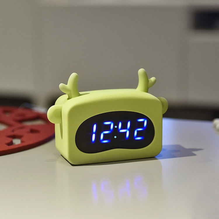 Mini Cute Cartoon Multifunctional Digital Luminous Thermometer Small Alarm Clock(Blue Dog) - Alarm Clocks by buy2fix | Online Shopping UK | buy2fix