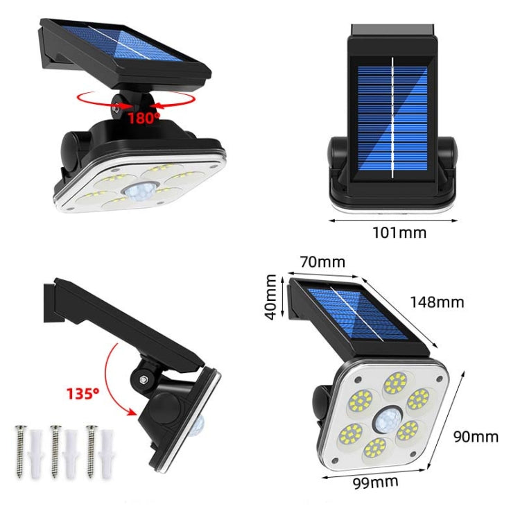 54 COB Solar Wall Light Outdoor Waterproof Human Body Induction Garden Lamp Street Light - Solar Lights by buy2fix | Online Shopping UK | buy2fix