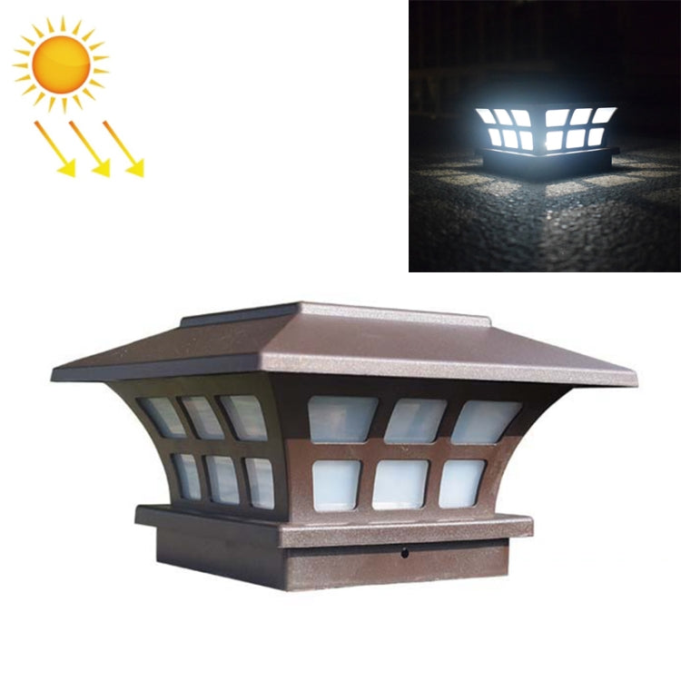 Solar Coffee Column Head Lamp Outdoor Waterproof Decorative Wall Lamp( White Light) - Solar Lights by buy2fix | Online Shopping UK | buy2fix