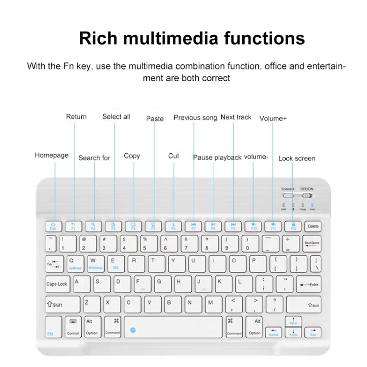 YS-001 7-8 inch Tablet Phones Universal Mini Wireless Bluetooth Keyboard, Style:with Bluetooth Mouse(Black) - Universal Keyboard by buy2fix | Online Shopping UK | buy2fix