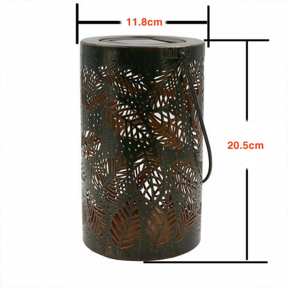 Outdoor Solar Wrought Iron Projection Lamp Hollow Wall Hanging Portable Garden Decorative Lamp, Style:Leaves - Solar Lights by buy2fix | Online Shopping UK | buy2fix