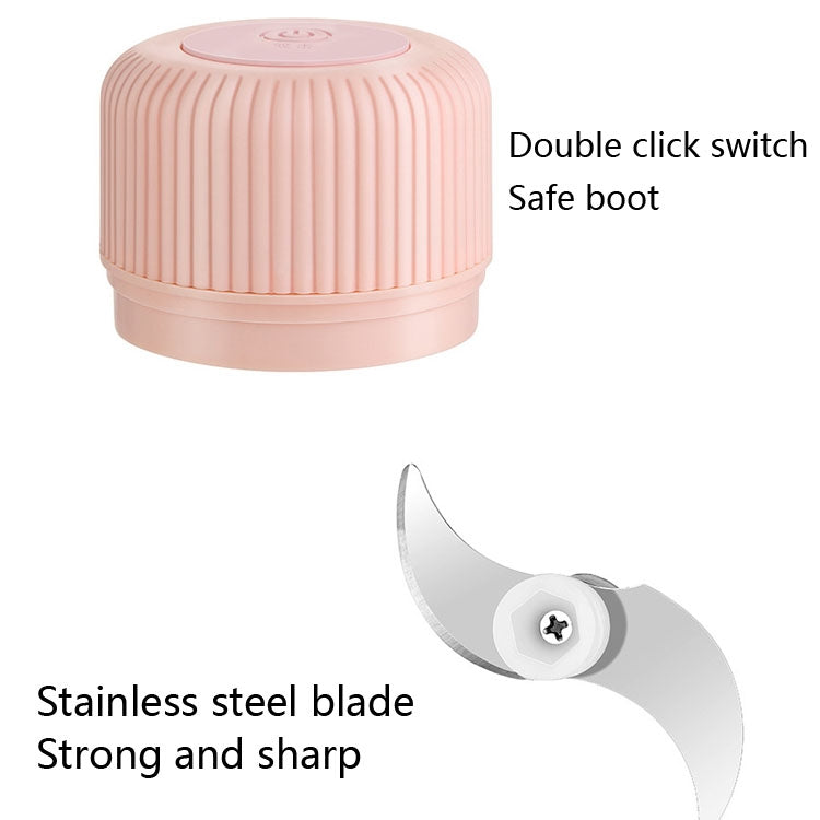 Household Vegetable Cutting Electric USB Garlic Masher Baby Mini Cooking Machine Baby Food Supplement Machine, Style:250ml(Pink) - Stirrer & Squeezer by buy2fix | Online Shopping UK | buy2fix