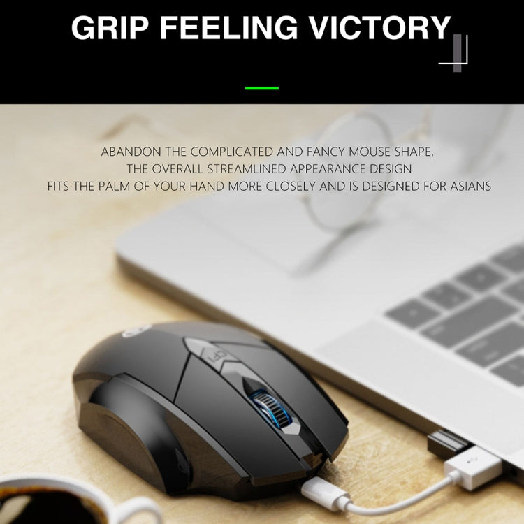 Inphic A1 6 Keys 1000/1200/1600 DPI Home Gaming Wireless Mechanical Mouse, Colour: Black Wireless+Bluetooth 4.0+Bluetooth 5.0 - Wireless Mice by Inphic | Online Shopping UK | buy2fix