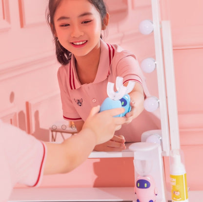 Lanbeibei Children U-Shaped Automatic Electric Toothbrush 6-12 Years Old Home Version (Pink) - Toothbrushes by buy2fix | Online Shopping UK | buy2fix