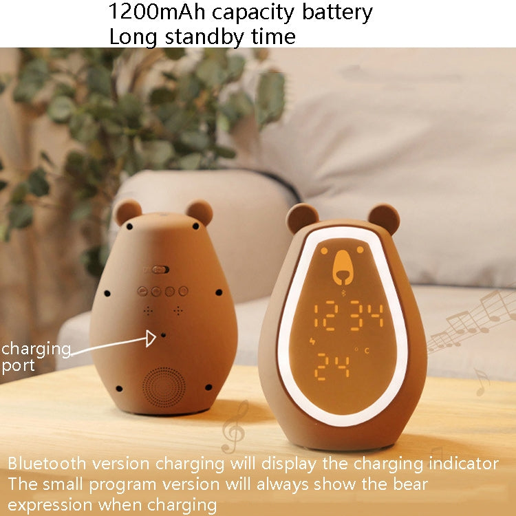 Bear Alarm Clock LED Digital Silent Bedside Lamp Bluetooth Speaker USB Charging Children Cartoon Night Light(Bluetooth+Small Program Version) - Night Lights by buy2fix | Online Shopping UK | buy2fix