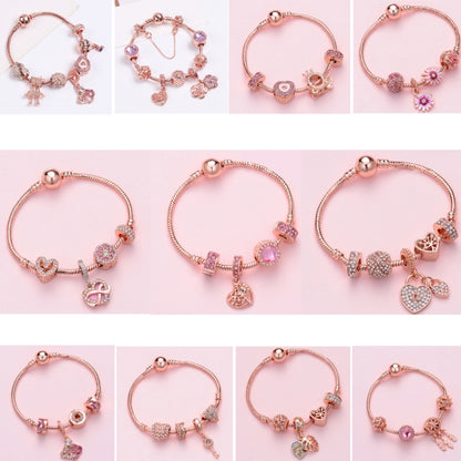 SL126 19cm Women Rose Gold Beaded Bracelet - Bracelets by buy2fix | Online Shopping UK | buy2fix