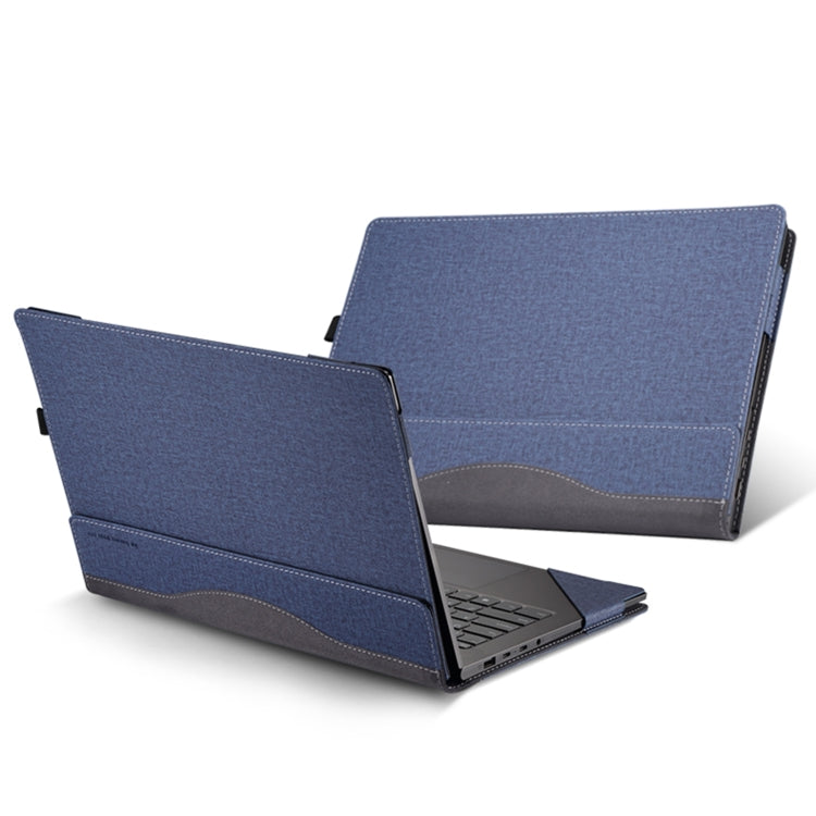 For Samsung Galaxy Book 4 Ultra 16 Inch Leather Laptop Anti-Fall Protective Case(Dark Blue) - 15.6 - 17 inch by buy2fix | Online Shopping UK | buy2fix