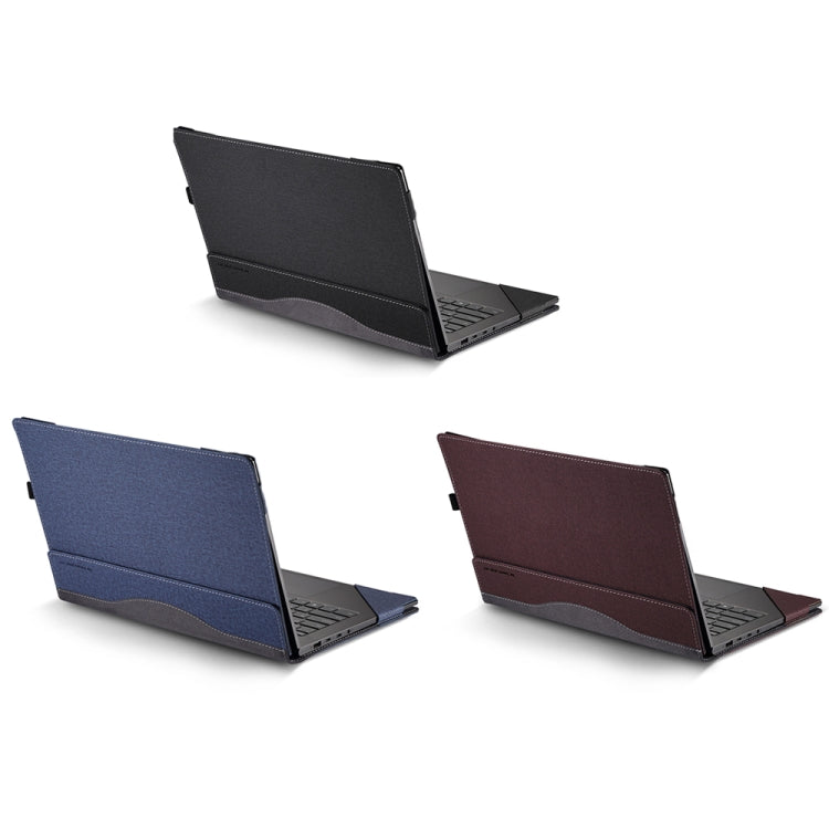 For Samsung Galaxy Book Flex 2020 13.3 Inch Leather Laptop Anti-Fall Protective Case With Stand(Black) - 13.3 inch by buy2fix | Online Shopping UK | buy2fix
