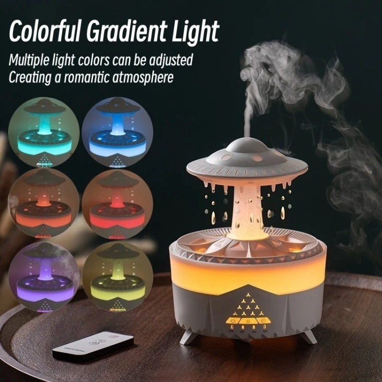 UFO Water Drop Aromatherapy Humidifier Desktop Remote Control Diffuser, Plug: UK Plug(Wood Grain) - Air Purifiers & Accessories by buy2fix | Online Shopping UK | buy2fix