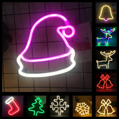 Christmas Decoration Neon Lights Wall-Mounted Ornaments, Spec: Christmas Hat - Christmas Decoration Lamps by buy2fix | Online Shopping UK | buy2fix