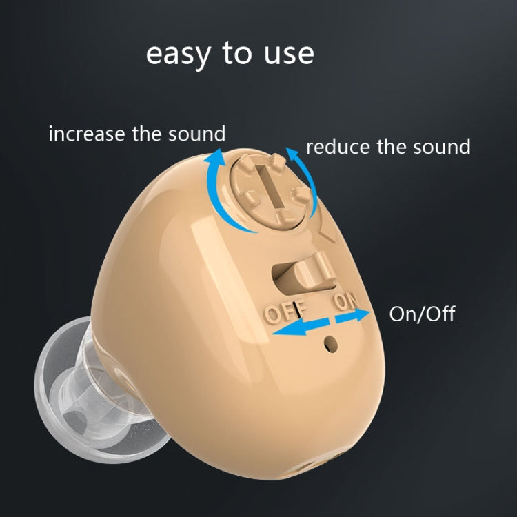 Elderly Sound Amplifier Portable Ear Canal Rechargeable Hearing Aid, Specification: EU Plug(Skin Color) - Hearing Aids by buy2fix | Online Shopping UK | buy2fix