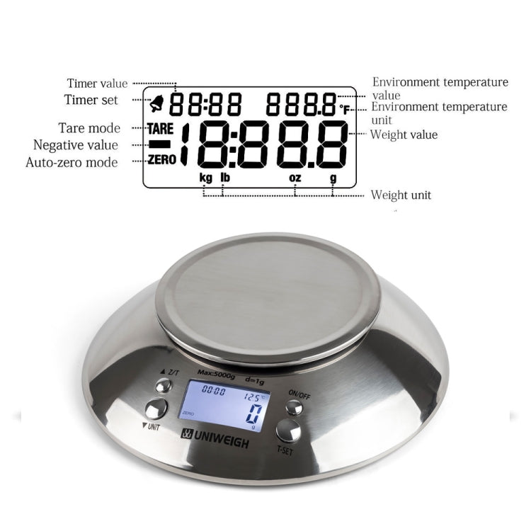 5kg/1g  High Precision Kitchen Scale Roasting Electronic Scale Coffee Scale with  Alarm Timer(Silver) - Kitchen Scales by buy2fix | Online Shopping UK | buy2fix