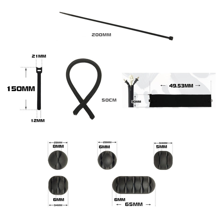 119 In 1 Desktop Data Cable Organizer Storage Winder Combination Set - Cable Organizer by buy2fix | Online Shopping UK | buy2fix