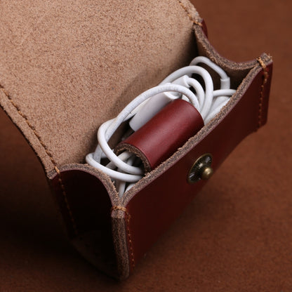 S122 Vintage Mini Leather Headphone Bag(Green) - Digital Storage Bag by buy2fix | Online Shopping UK | buy2fix