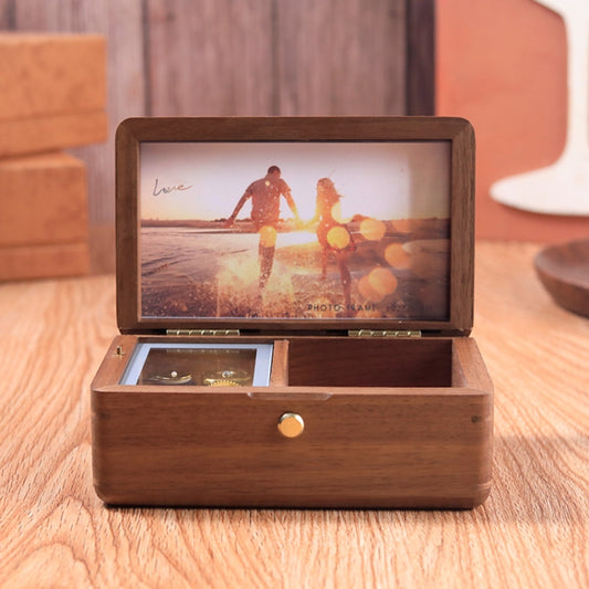 Wooden Jewelry Storage Music Box with Photo Frame Function, Spec: Walnut - Music Box by buy2fix | Online Shopping UK | buy2fix