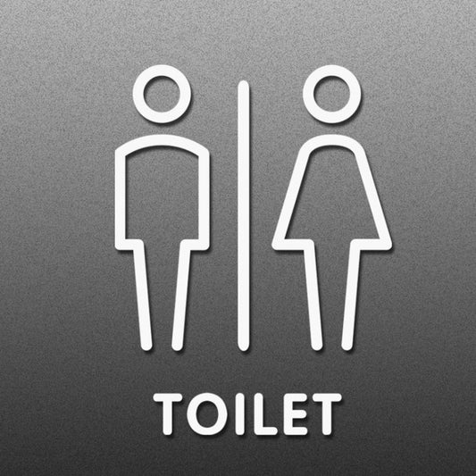 19 x 14cm Personalized Restroom Sign WC Sign Toilet Sign,Style: Porcelain White Public - Ornaments by buy2fix | Online Shopping UK | buy2fix
