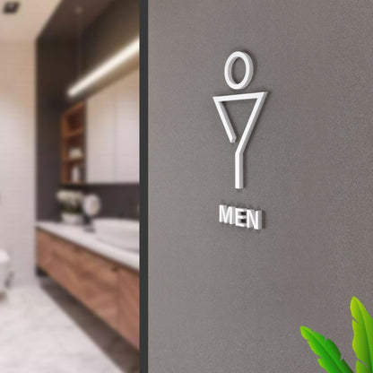 19 x 14cm Personalized Restroom Sign WC Sign Toilet Sign,Style: Tie-Black  Public - Ornaments by buy2fix | Online Shopping UK | buy2fix