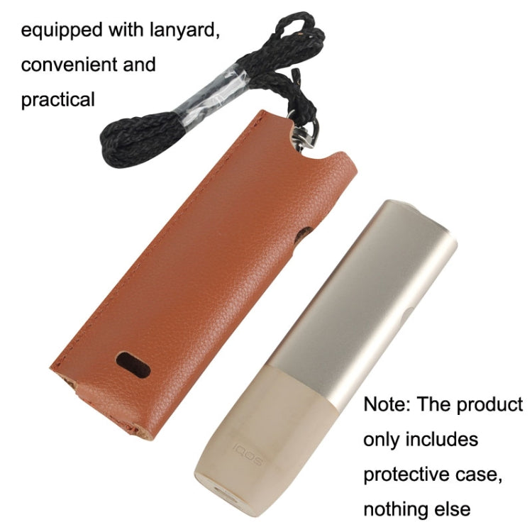 Electronic Cigarette Leather Protective Case For IQO ILUMA ONE, Style: Lychee Pattern (Brown) - E Cigarette Accessories by buy2fix | Online Shopping UK | buy2fix