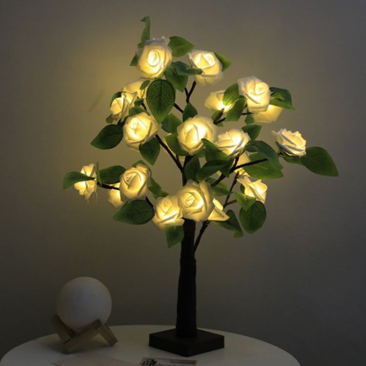 SJ-SD054 LED Valentine Day Rose Indoor Party Decoration Lights(Brown Bottom Milk White) - Holiday Lights by buy2fix | Online Shopping UK | buy2fix