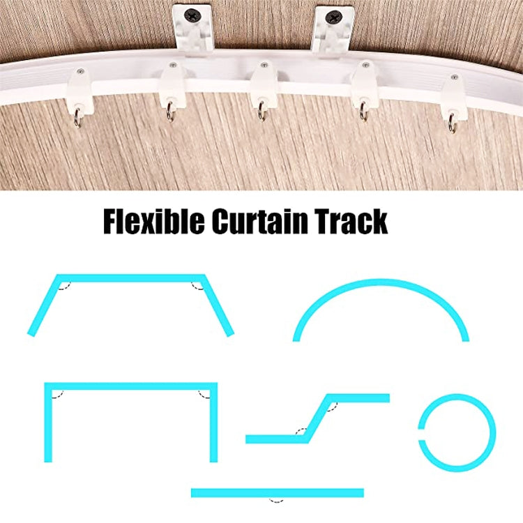 Model Steel Track Set Flexible Silent Slide Track Track with Hooks, Size: 3m - Curtain Decorative Accessories by buy2fix | Online Shopping UK | buy2fix