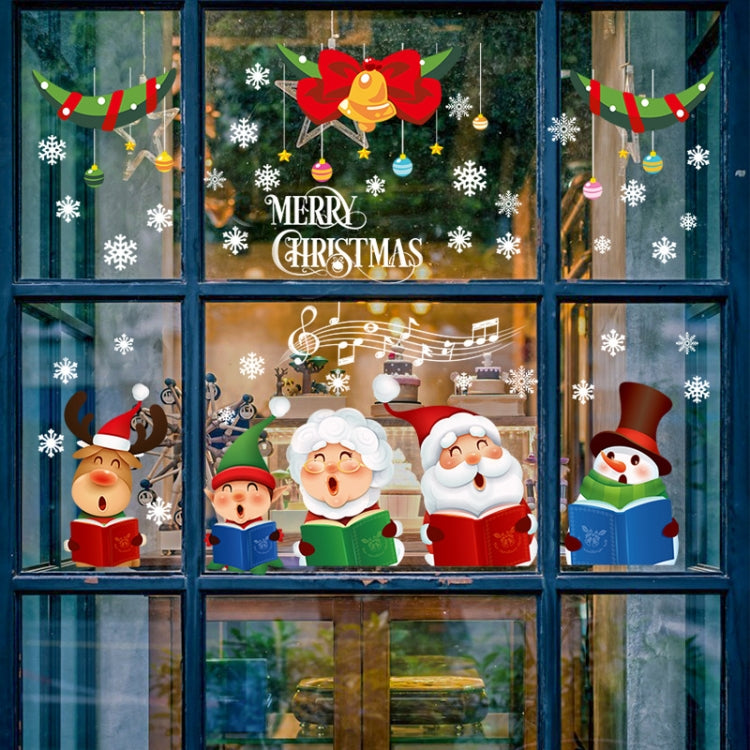 Christmas Old Man Snowflake Window Decoration Stickers(92074) - Christmas Stickers by buy2fix | Online Shopping UK | buy2fix