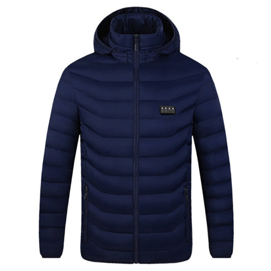 19 Zone 4 Control Blue USB Winter Electric Heated Jacket Warm Thermal Jacket, Size: XXXXL - Down Jackets by buy2fix | Online Shopping UK | buy2fix