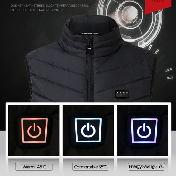 13  Area Double Control Black USB Electric Heating Undershirt Intelligent Warm Vest(4XL) - Down Jackets by buy2fix | Online Shopping UK | buy2fix