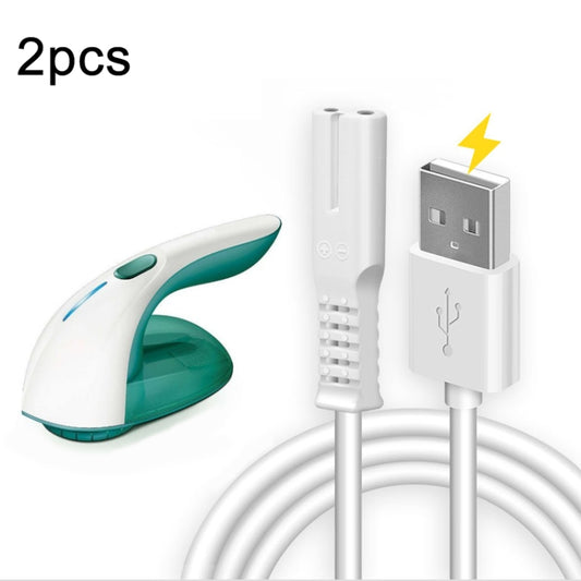 2pcs  USB Charging Cable For Philips CONFU SUPOR Hair Ball Trimmer - Sponges, Cloths & Brushes by buy2fix | Online Shopping UK | buy2fix