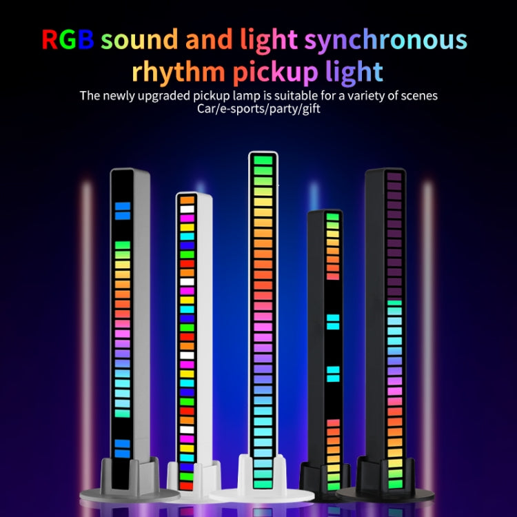 RGB Sound-controlled Rhythmic Response Lights Music Ambient LED Pick-up Lights Charging(32 Lights White) - Novelty Lighting by buy2fix | Online Shopping UK | buy2fix