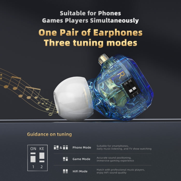 CVJ In-Ear Wired Gaming Earphone, Color: With Mic Blue - In Ear Wired Earphone by CVJ | Online Shopping UK | buy2fix