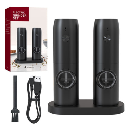 Electric Automatic Salt And Pepper Grinder Set With Charging Base, Model: J2  KYMQ-15C - Stirrer & Squeezer by buy2fix | Online Shopping UK | buy2fix