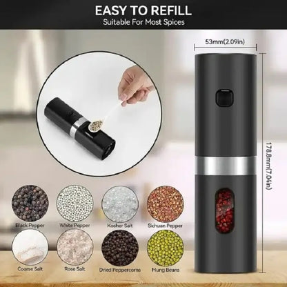 Electric Automatic Salt And Pepper Grinder Set With Charging Base, Model: J2  KYMQ-15C - Stirrer & Squeezer by buy2fix | Online Shopping UK | buy2fix