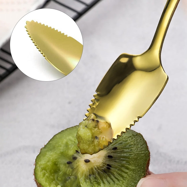 Stainless Steel Scraper Spoon Fruit Grapefruit Spoon Baby Digging Ball Spoon, Color: Silver - Cutlery Sets by buy2fix | Online Shopping UK | buy2fix