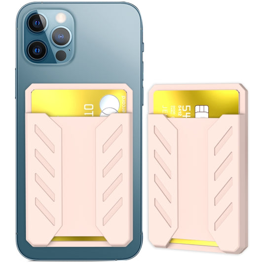 For iPhone 12 / 13 / 14 Series AhaStyle PT133-A Silicone Magnetic Card Case(Pink) - Others Accessories by AhaStyle | Online Shopping UK | buy2fix