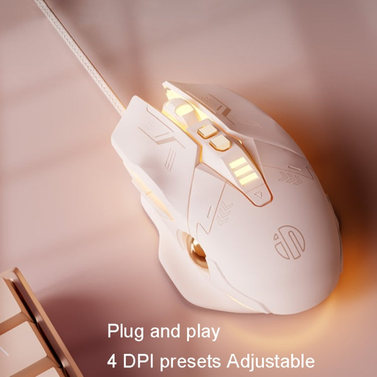 Inphic PW5 Mecha Wired Game Mouse Macro Definition Light Mute Office USB Computer Mouse - Wired Mice by Inphic | Online Shopping UK | buy2fix