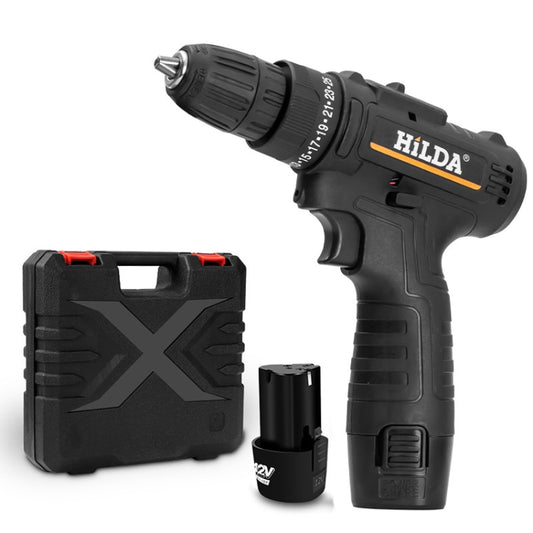 HILDA Home Power Drill 12V Li-Ion Drill With Charger And Battery, US Plug, Model: Plastic Packing - Drill & Drill Bits by HILDA | Online Shopping UK | buy2fix